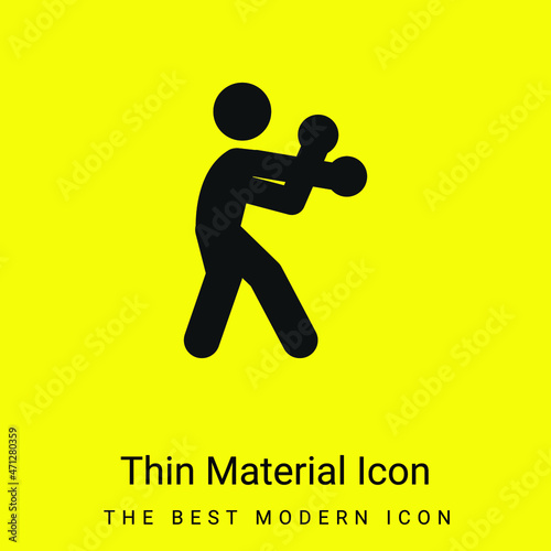 Boxing Silhouette minimal bright yellow material icon