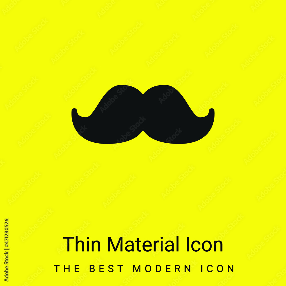 Big Moustache minimal bright yellow material icon Big Moustache minimal bright yellow material icon