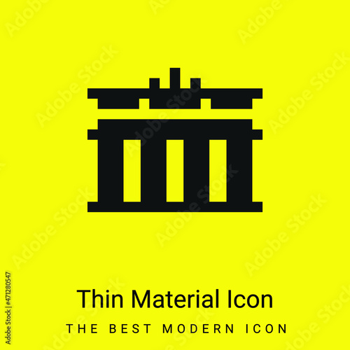 Brandenburg Gate minimal bright yellow material icon