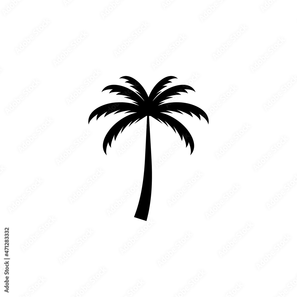 Obraz premium Palm tree summer logo template
