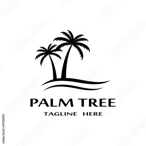 Palm tree summer logo template