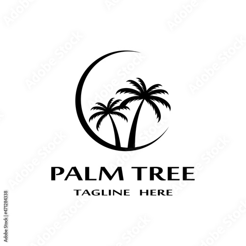 Palm tree summer logo template