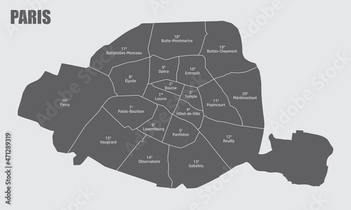 Paris administrative map