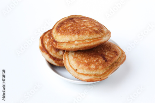 Kue Samir or Kamir or Khamir, traditional pancake from Pemalang, Indonesia. Isolated on whte background.