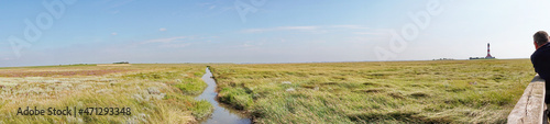 Fotograf an der Nordseeküste - Westerhever Leuchturm Friesland Panorama photo