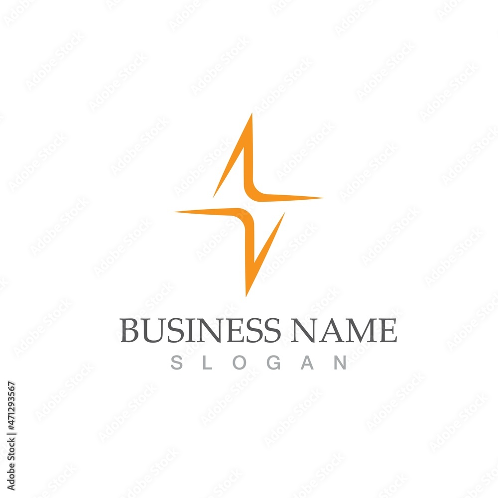 Obraz premium flash thunderbolt logo template
