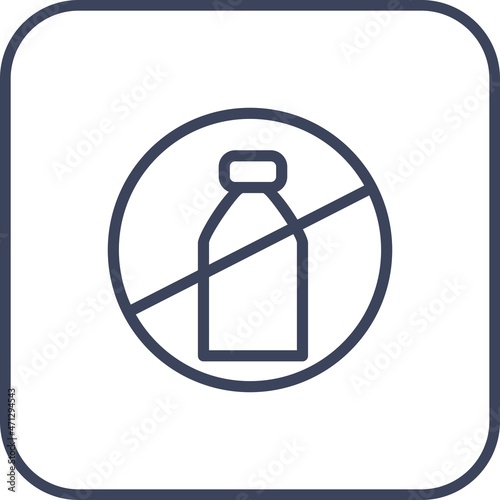 No liquid Line Round Corner Vector Icon Design