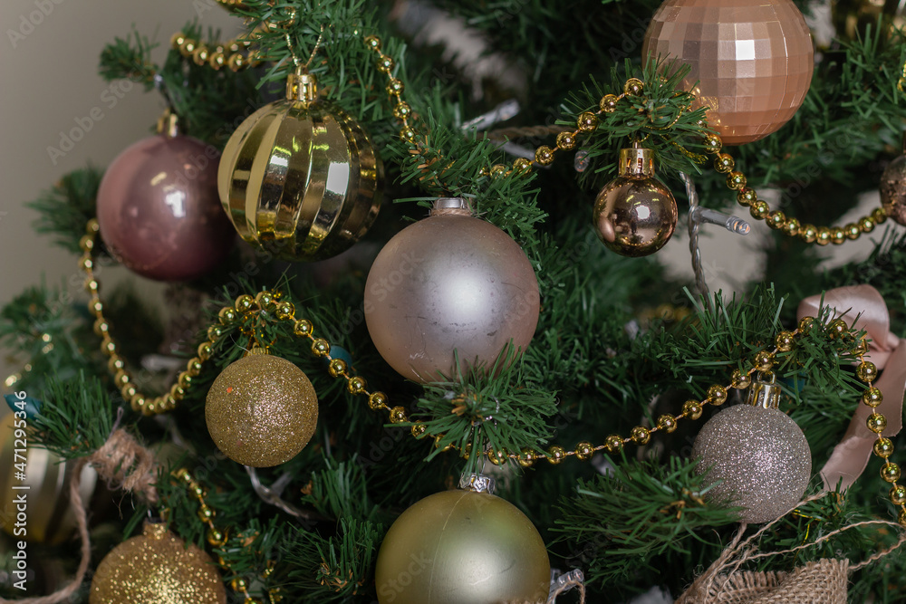 New Year or Christmas decor in the studio or at home New Year or Christmas decor in the studio or at home