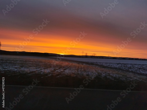 sunset over the river