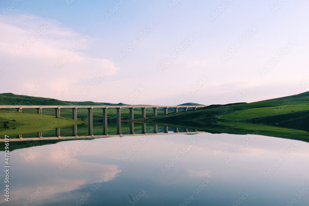 Obraz premium landscape with lake and sky