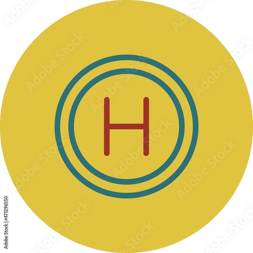 Helicopter Line Two Color Vector Icon Design