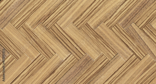 Fototapeta Naklejka Na Ścianę i Meble -  Light brown wood parquet flooring herringbone pattern
