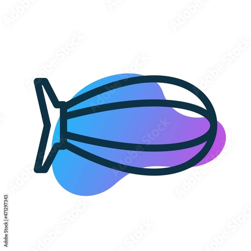 Zeppelin Line Bubble Gradient Vector Icon Design