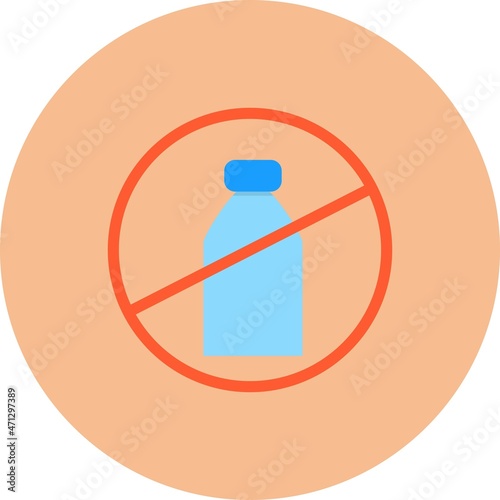 No liquid Flat Circle Vector Icon Design