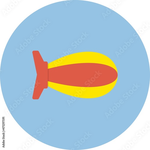 Zeppelin Flat Circle Vector Icon Design