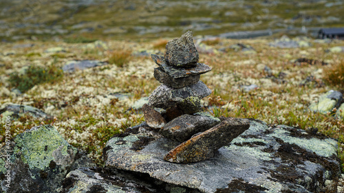 Pile of mossy stones Norway