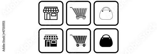 shopping icon set shopping symbol illustration set