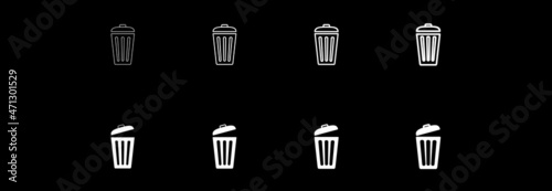 set trash can icon, set delete icon symbol