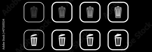 set trash can icon, set delete icon symbol