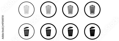 set trash can icon, set delete icon symbol