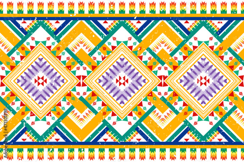 Geometric ethnic pattern design. Aztec fabric carpet mandala ornament boho chevron textile decoration wallpaper. Tribal turkey African Indian traditional embroidery vector illustrations background 