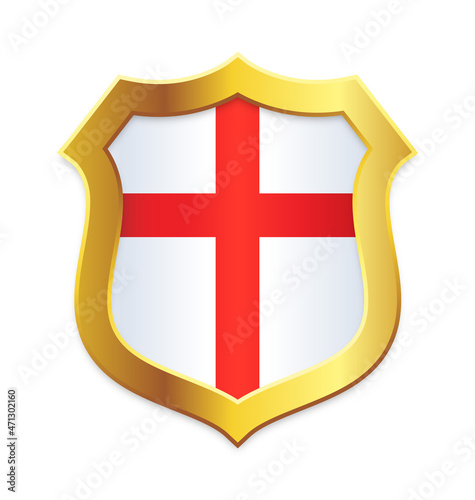 classic shield gold edge with english flag