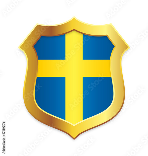 classic shield gold edge with swedish flag