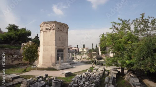 the ancient Tower of the Winds in Athens, Greece