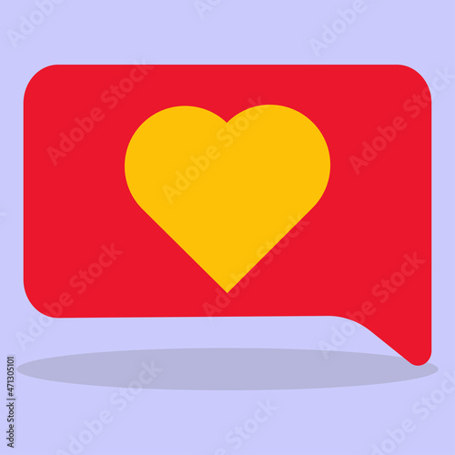 Red bubble messages with a heart. A symbol of love, an icon. The image is made in a flat style. Vector illustration. Free Download Red bubble messages with a heart. A symbol of love, an icon. The image is made in a flat style. Vector illustration. - GFXLoad