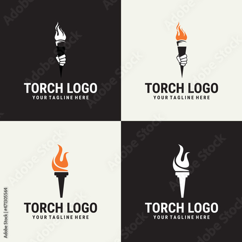 torch fire vector logo design. creative torch design vector illustration
