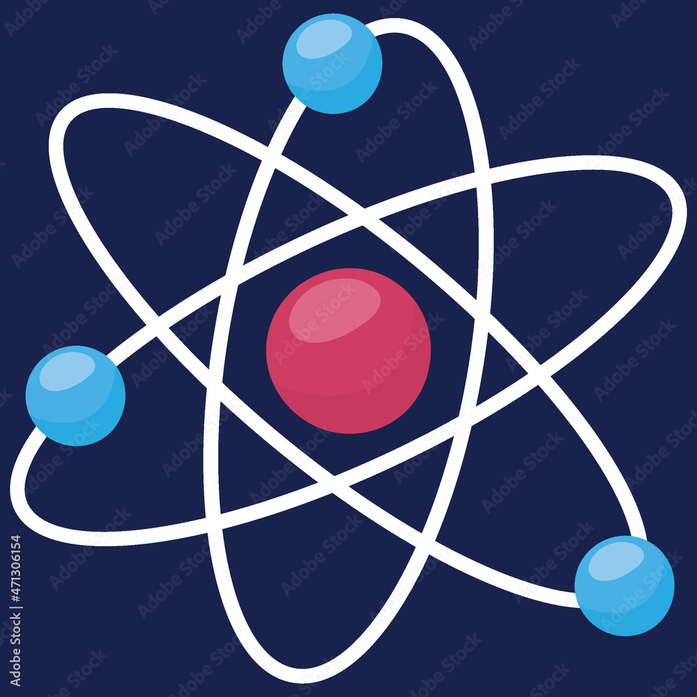 atom symbol on black background atom symbol on black background