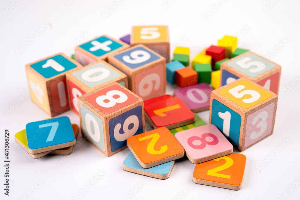 Math number colorful on white background, education study mathematics learning teach concept. Math number colorful on white background, education study mathematics learning teach concept.