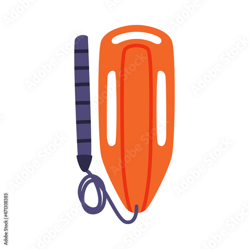Orange Surface Marker Buoy or Life Float as Personal Flotation Device for Drowning Prevention Vector Illustration
