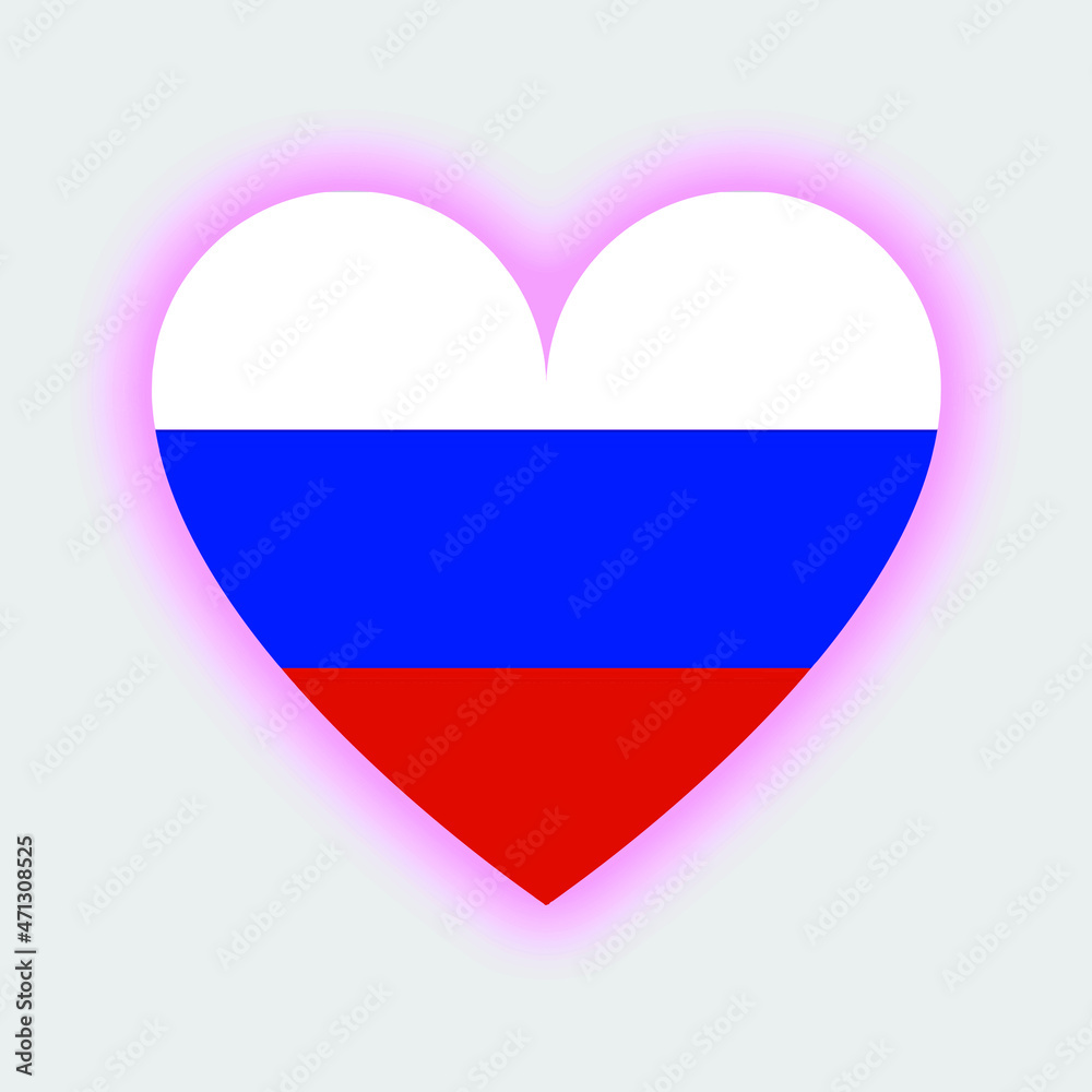 Flag of Russia in heart. Russia flag vector. Flag of Russia in heart. Russia flag vector.