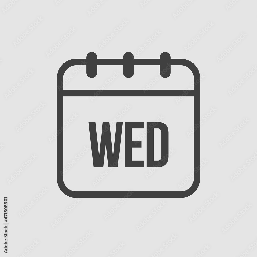 Template icon page calendar, day of week Wednesday Template icon page calendar, day of week Wednesday