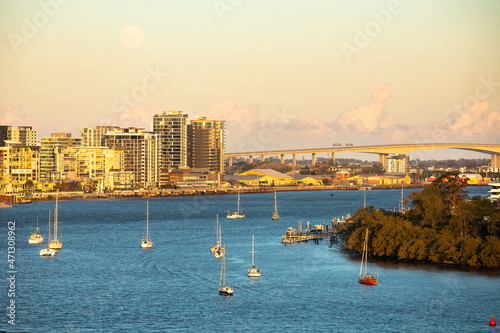 Looking towards Hamilton along the Brisbane River from Newstead. photo