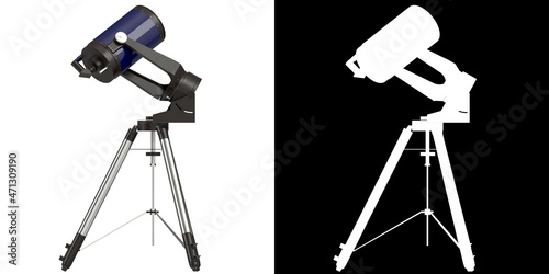 3D rendering illustration of a telescope photo