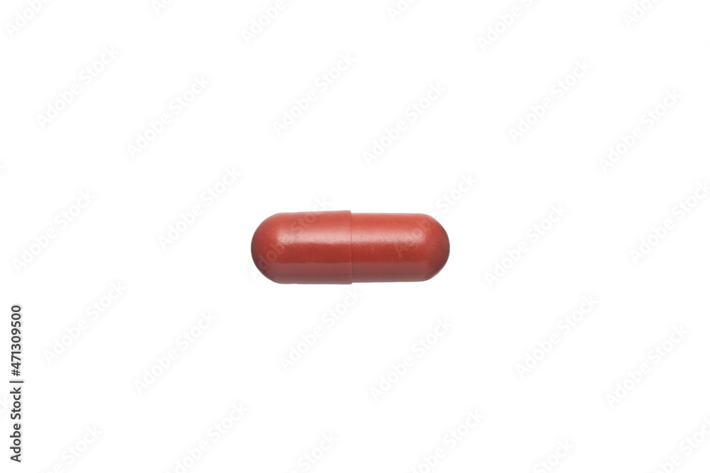 Capsule pill, Isolated on a white background.