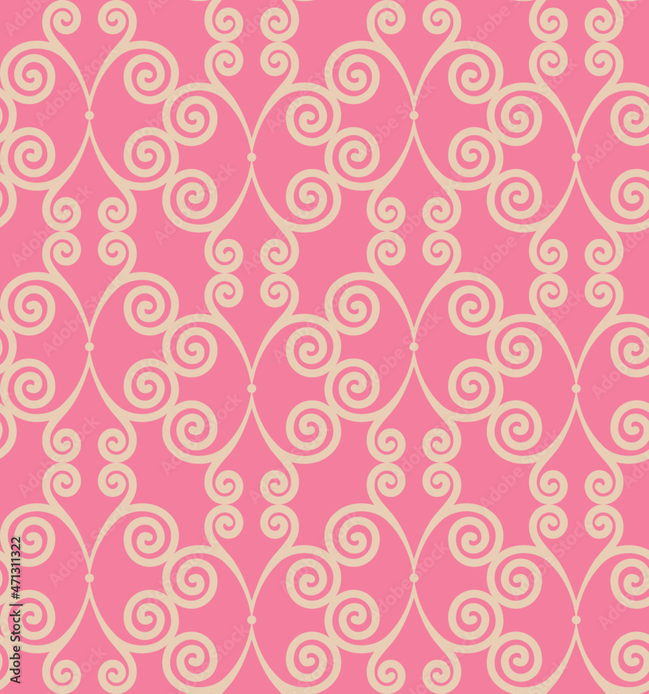 Vector bicolor graphics as modern seamless floral pattern