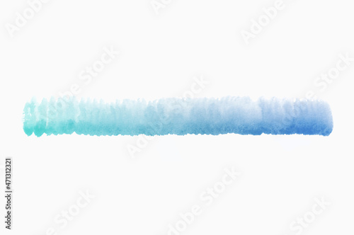 Blue watercolor brushstroke on white background. illustration. 