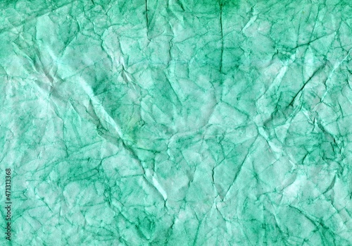 watercolor of delicate white -green color with a textured background. Crumpled paper.