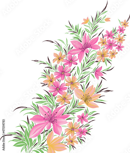 textile flower bunch beautiful color
