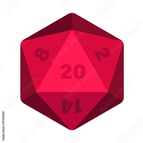 d20 icosahedron dice vector illustration mtg rpg dice logo icon clipart photo