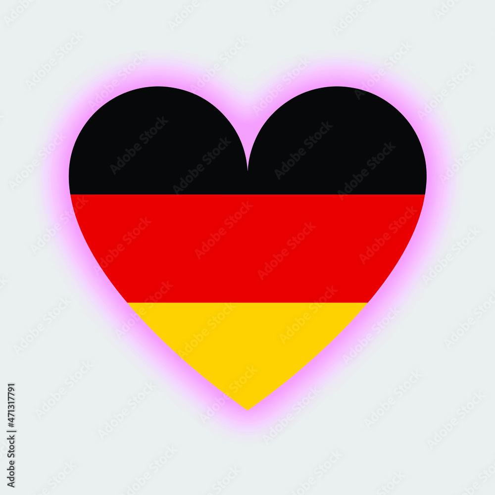 Flag of Germany in heart. Germany flag vector. Flag of Germany in heart. Germany flag vector.