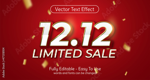 Editable text 12.12 super sale horizontal banner suitable for promote your business