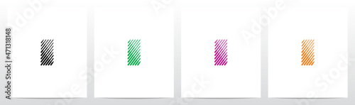 Bold And Thin Diagonal Outlines Letter Logo Design I