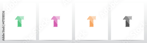 Bold And Thin Diagonal Outlines Letter Logo Design T