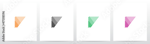 Bold And Thin Diagonal Outlines Letter Logo Design V