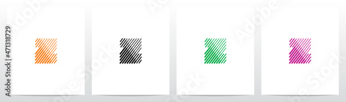 Bold And Thin Diagonal Outlines Letter Logo Design Z
