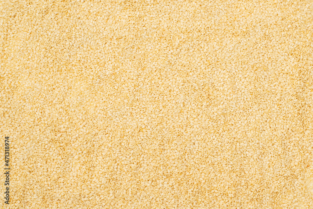 Sesame seeds as a background.